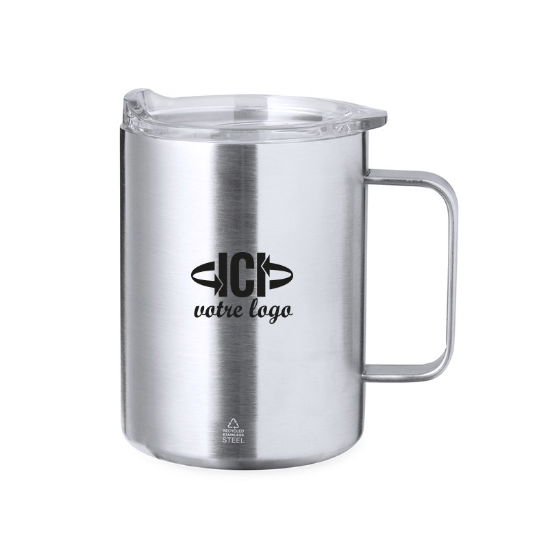 Mug iso acier inox recyclé KIRVIN 370 ml