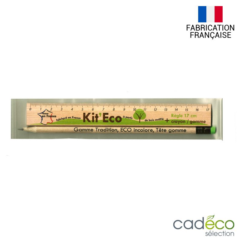 Set crayon à papier et règle publicitaire KIT ECO