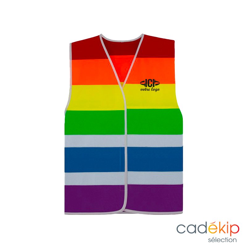 Gilet de visibilité publicitaire arc-en-ciel PRYOR