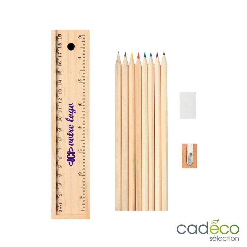 Set de crayons en bois publicitaire HOLLIDAY