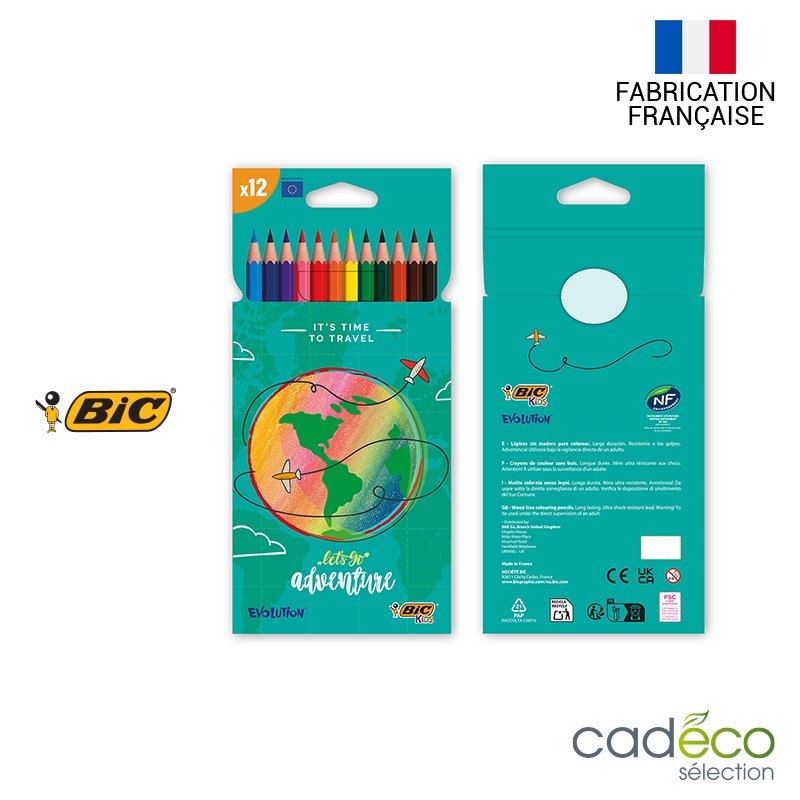 Set 12 crayons couleur BIC KIDS EVOLUTION