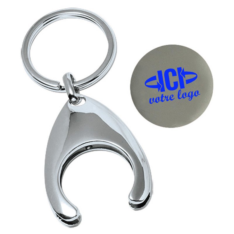 Porte-clés publicitaire avec jeton DUO KEY