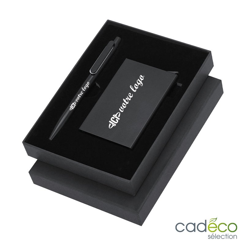 Set stylo et porte-cartes publicitaire KEENE