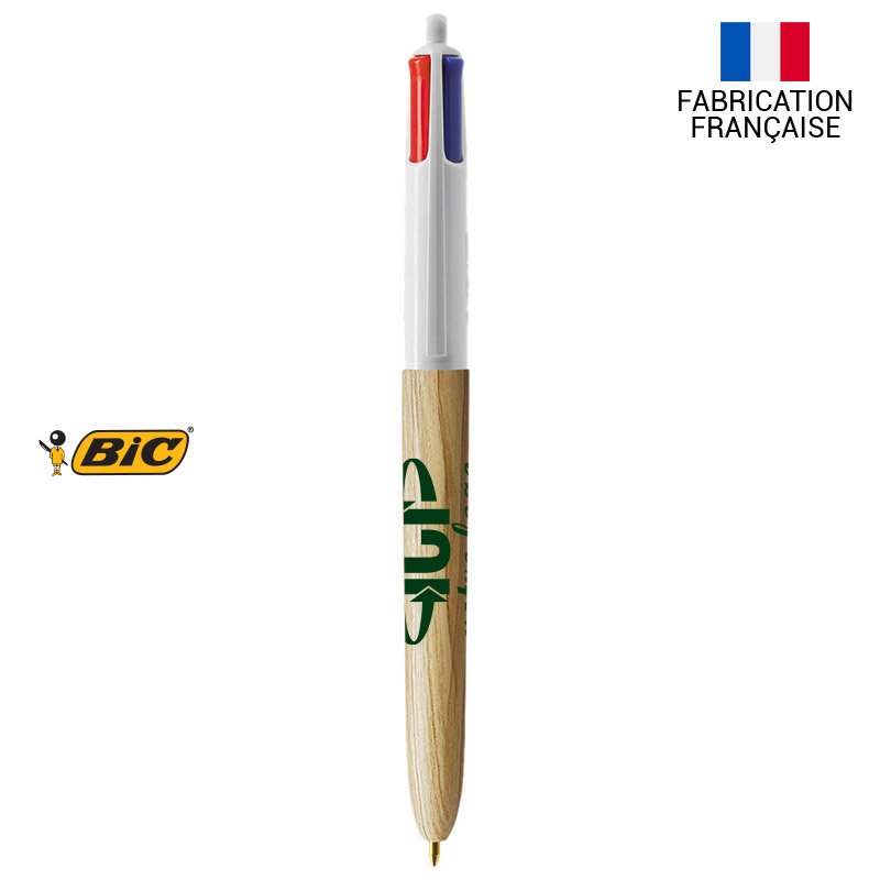 Stylo BIC 4 couleurs personnalisé WOOD STYLE