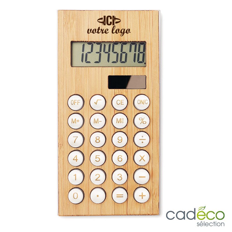 Calculatrice en bambou publicitaire VISALIA