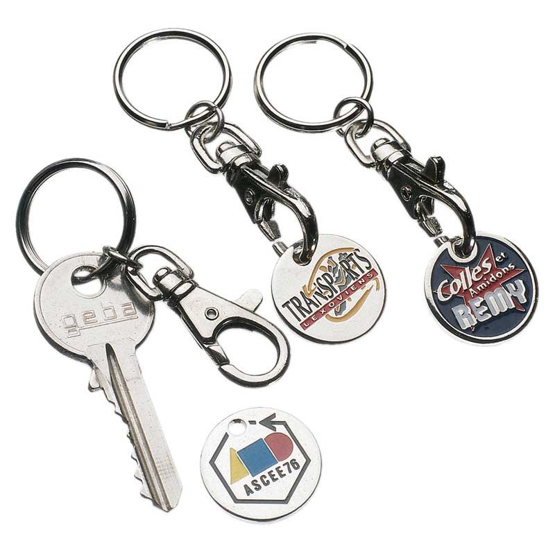 Porte-clés publicitaire JETON MOUSQUETON