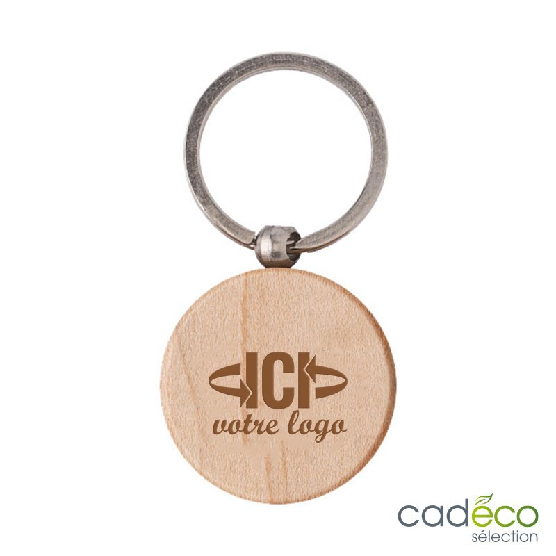 Porte-clés rond publicitaire WOODYX