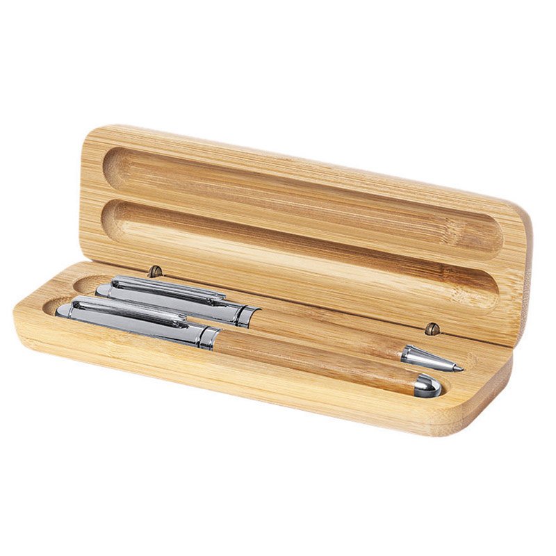 Coffret Parure Stylo - Bille Et Roller En Acier Marron - Occasion