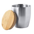 Mug acier personnalisé avec couvercle bambou