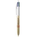 Stylo BIC 4 couleurs publicitaire GLACÉ bleu marqué