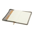 Conférencier A5 rpet zippé LAIRD ouvert avec carnet en gris