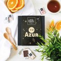 Coffret avec 24 carrés de chocolat DEGUSTATION sur une table