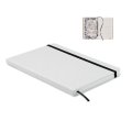 Carnet de notes personnalisé BEDIAS A5 à plat blanc