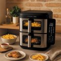 Friteuse sans huile double bac LULING mis en situation