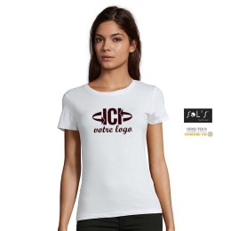 T-shirt publicitaire REGENT FIT 150g Blanc Femme
