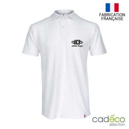 Polo publcitaire en coton bio VATNA 220g Blanc Homme