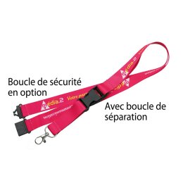 Lanyard sublime détachable publicitaire