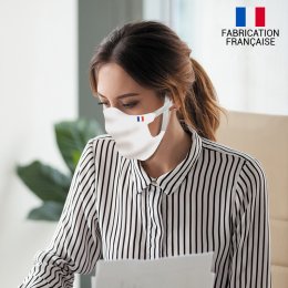 Masque alternatif tissu blanc uni double épaisseur