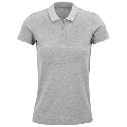 Polo publicitaire coton bio PLANET 170g gris chiné Femme