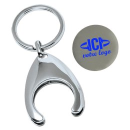 Porte-clés avec jeton publicitaire DUO KEY