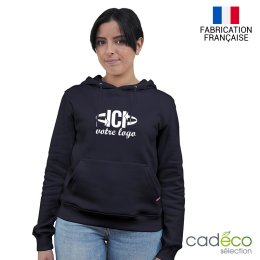 Sweatshirt publicitaire VASSEL 300g Couleur Femme à capuche