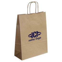 Sac papier KRAFT publicitaire 32 x 42x 12 havane