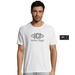 T-shirt publicitaire respirant SPORTY 140g Blanc Homme