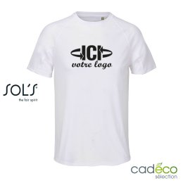 T-shirt sport publicitaire VORTEX Blanc Homme