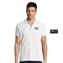 Polo sport publicitaire PERFORMER blanc Homme